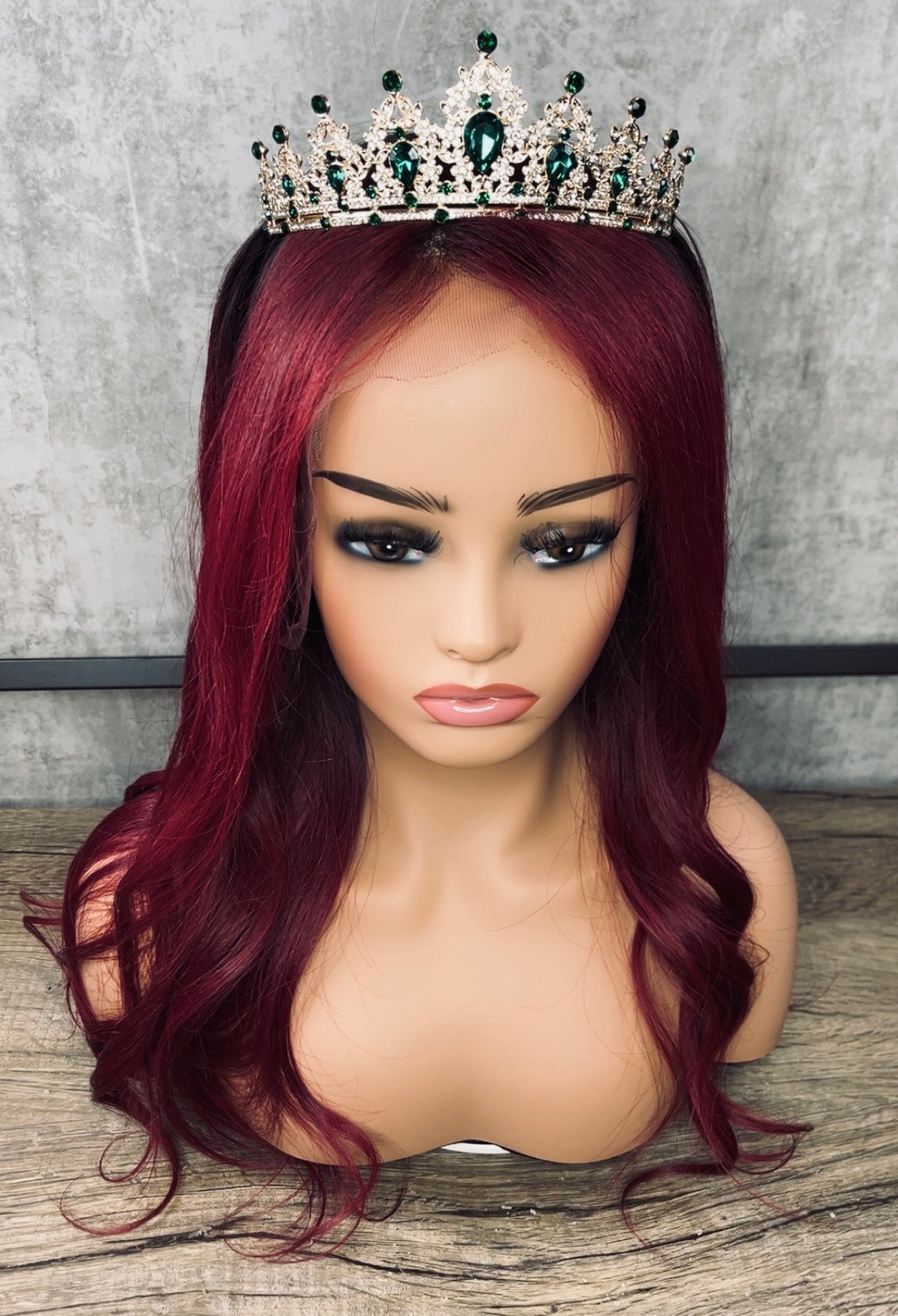 Cherry seduction - 18" Raw HD frontal Wig (Red & Burgundy Blend) 200% - Cherry Seduction – Peluca Frontal HD Raw de 18” (Mezcla Rojo y Burdeos) 200% Densidad
